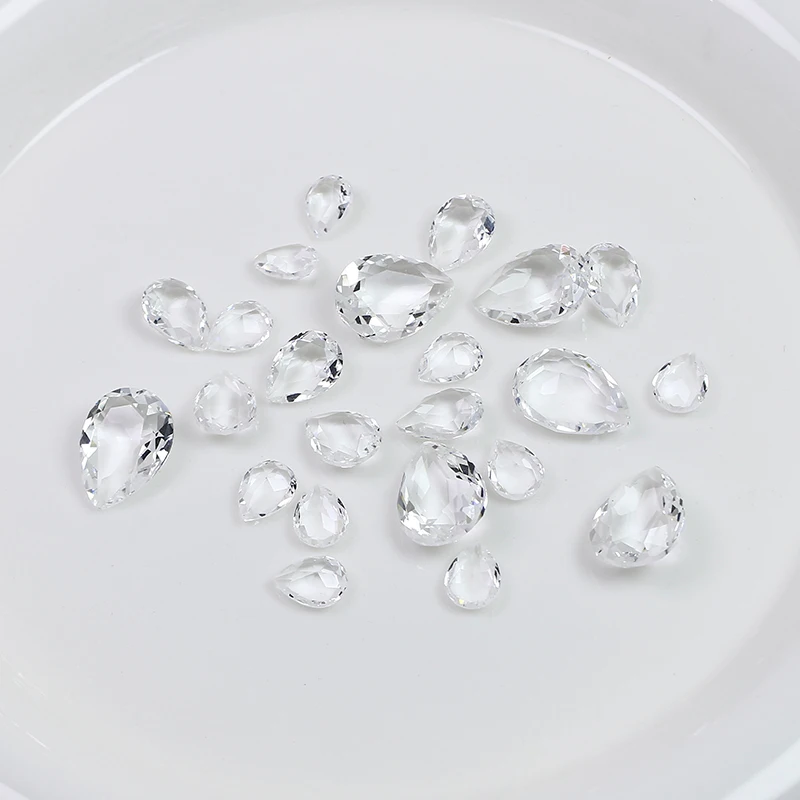 40PCS/Pack Water Drop Transparent Nail Crystal Decoration for women\'s Clothing and Beads for Needlework DIY