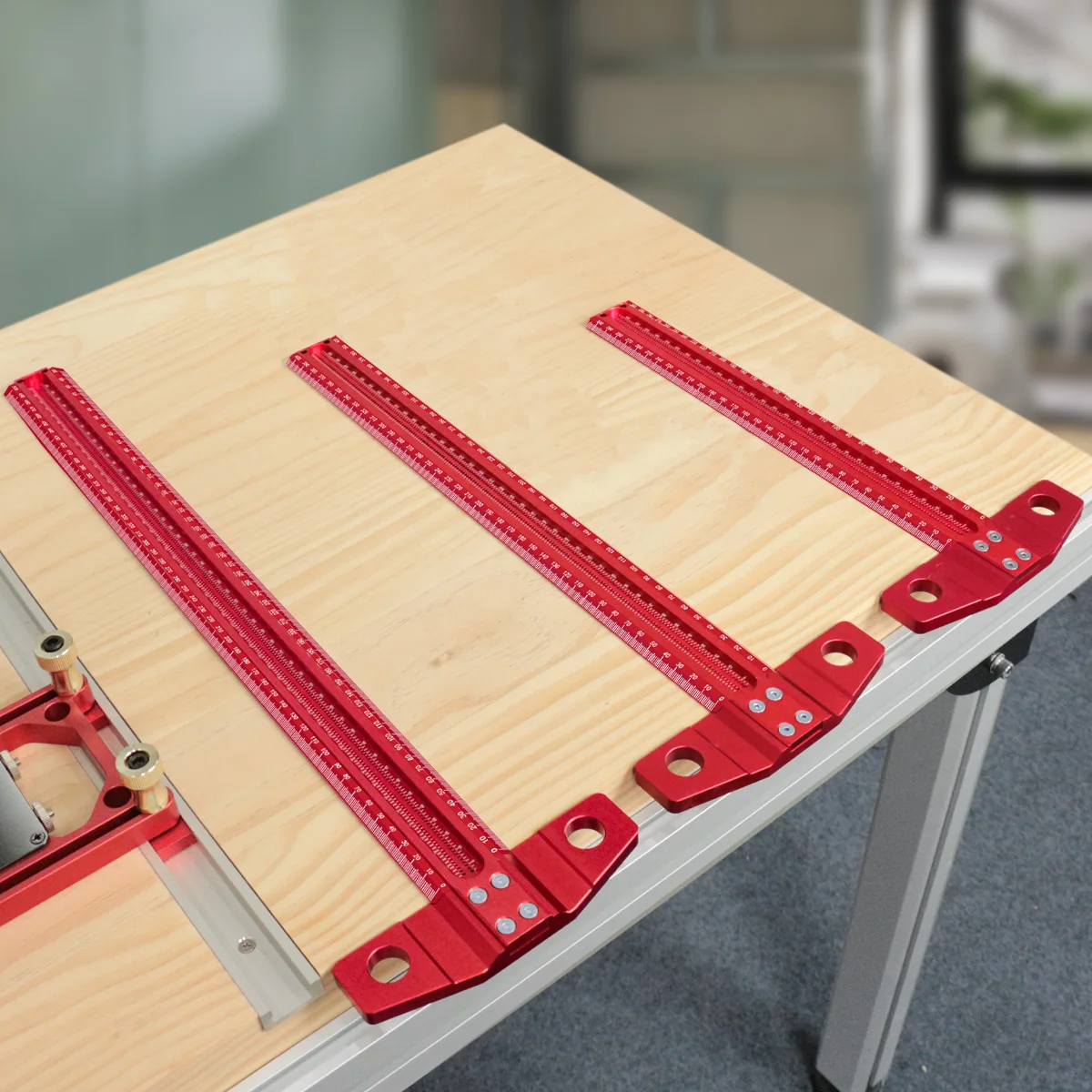 Aluminum Alloy 90° T-Rule Scribing Gauge, 60–500mm Multiple Sizes Woodworking Square Tool for Hole Marking and Layout Measuring