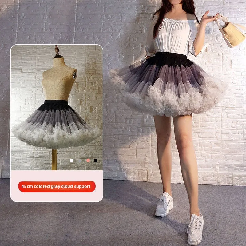 Lolita Petticoat Boneless Cloud-like Soft Tulle Underskirt Lightweight Comfortable Daily Wear Puffy Crinoline for Lolita Dress