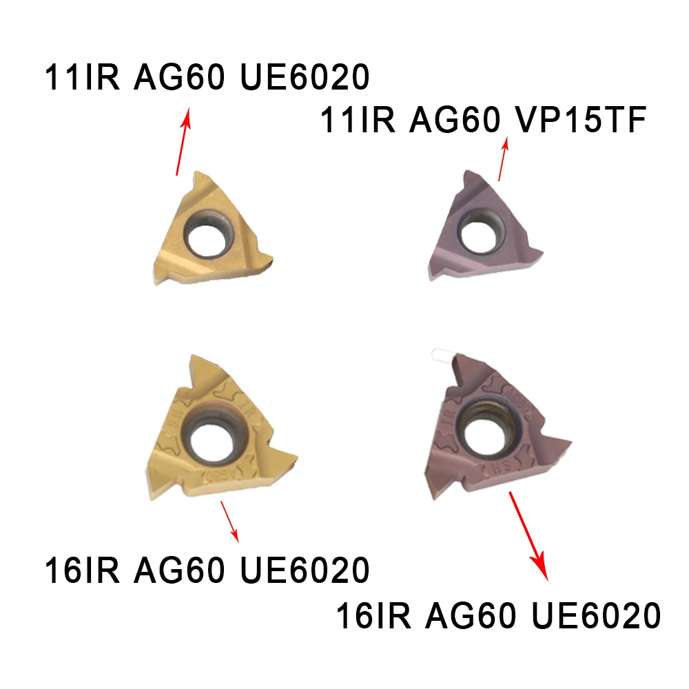 Твердосплавные пластины 11ER-IR-AG60 / 16ER-IR-AG60 UE6020/VP15TF, фреза, токарный инструмент, токарные инструменты с ЧПУ, 10 шт.