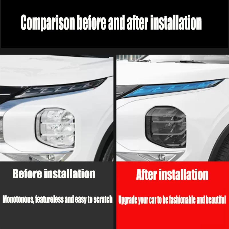 For Mitsubishi Outlander 2023 Day Running Light Film Retrofitting Light Transmitting Color-changing Film Lamp Eyebrow Film