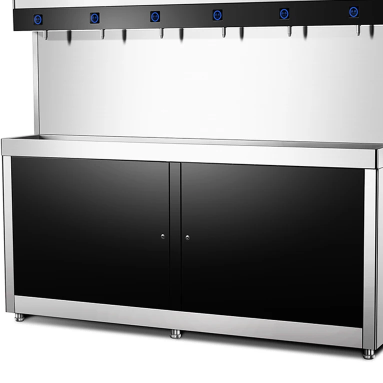 for-6 Taps Large Capacity Stainless Steel Water Cooler Freestanding Water Dispensers for Factory Use%