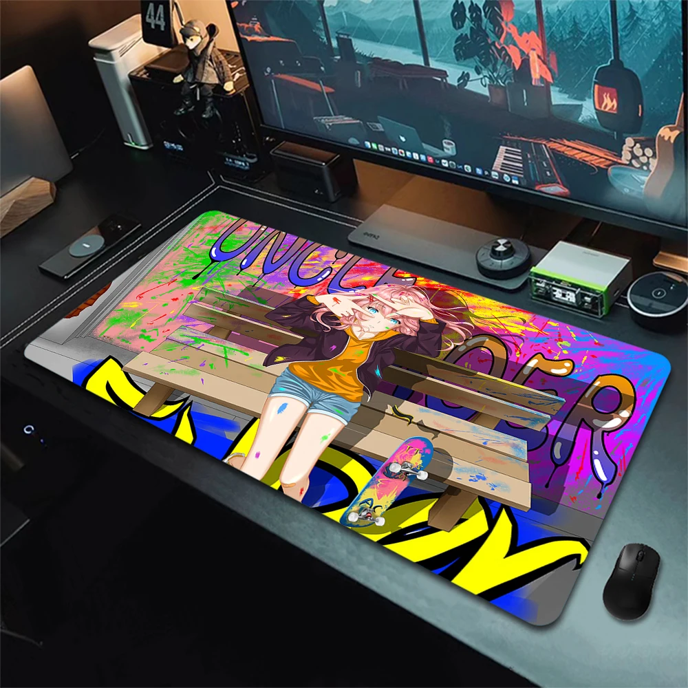 Art Mouse Pad graffiti style Large Mousepad Premium Big Office Locking Edge Mousepad Anime Mouse Mat Rubber Computer Table Mats