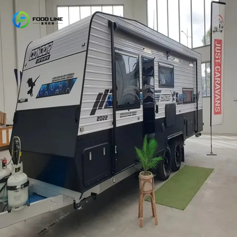 Customized 4x4 Off-Road Lightweight Foldable Mini Motorhome Travel Trailer Luxury Camping Caravan With Bathroom