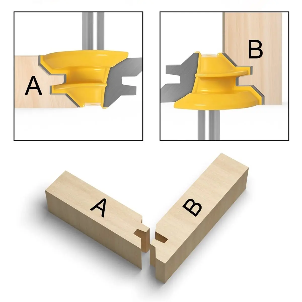 A787K 1PC 45 Degree Lock Miter Router Bit 6mm Shank Woodworking Tenon Milling Cutter Tool Drilling Milling for Wood Carbide A SU