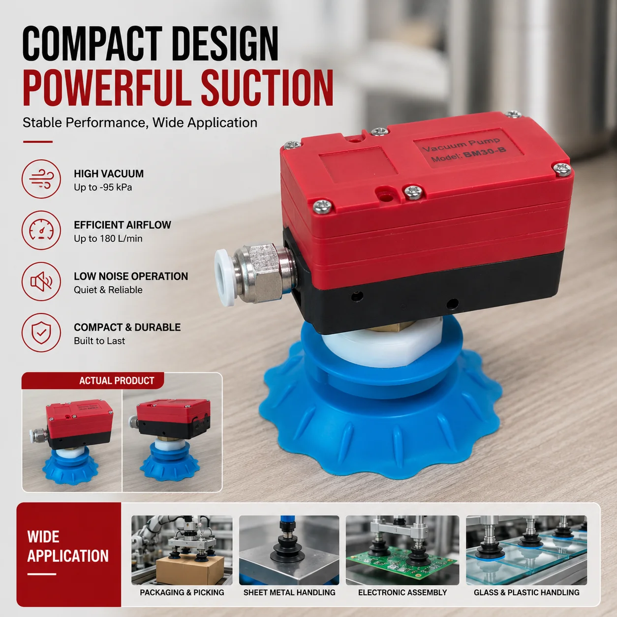 Multi-Stage Pneumatic Mini Negative Pressure Vacuum Pump Large Flow & Suction Large Stage Vacuum Generator Made Metal