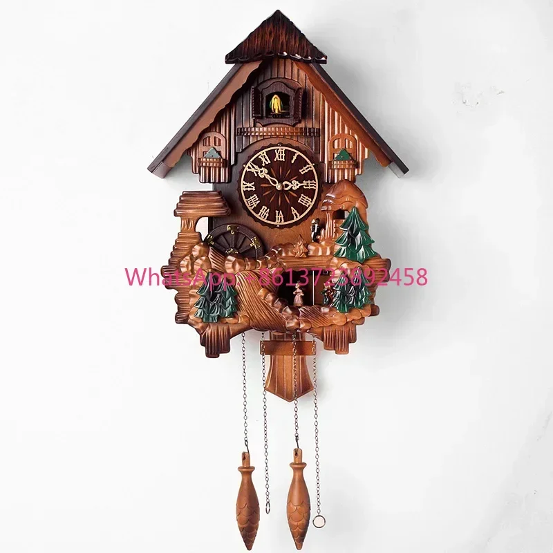 Unusual Creative Wall Clock  Classic Vintage Cuckoo Clock Retro Wood With Pendulum Customize Reloj Digital Pared Household Goods