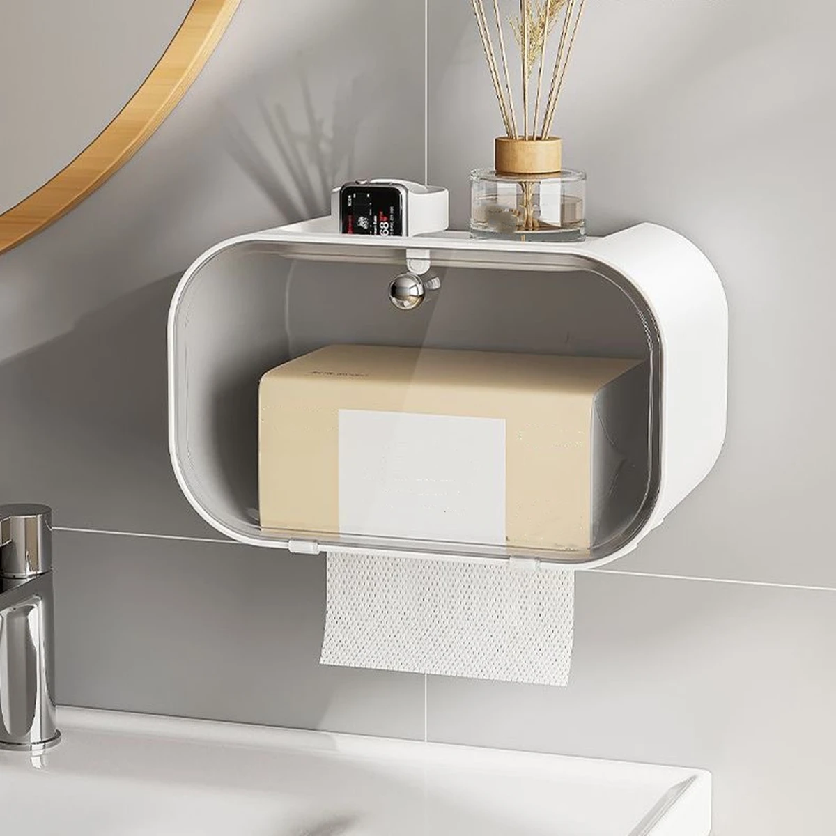 Toilet tissue box punch-free toilet toilet paper toilet paper shelf wall hanging roll paper drawer waterproof