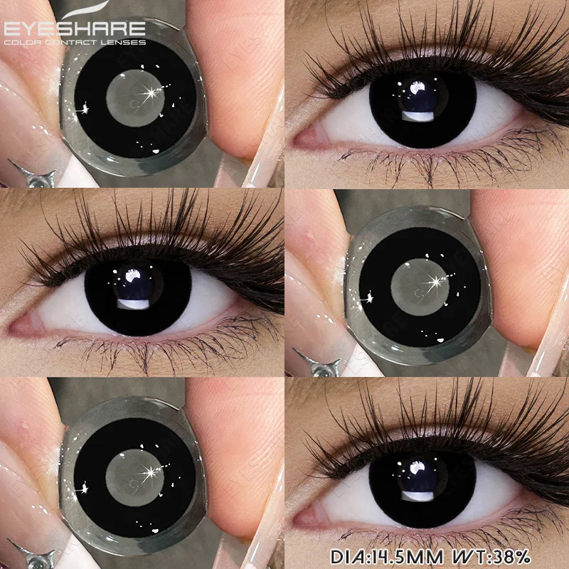 EYESHARE 1 Paar Halloween-Cosplay-Kontaktlinsen, rote Anime-Linsen, weiße Kontaktlinsen, schwarze Linsen, verrückte Augenlinsen, für die jährliche Anwendung – Detail 24