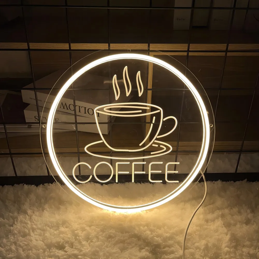 Coffee and Tea Neon Sign Engrave Personal Led Lights For Coffee Shop Neon Lamp On The Wall Decor Home Decoration Support Custom