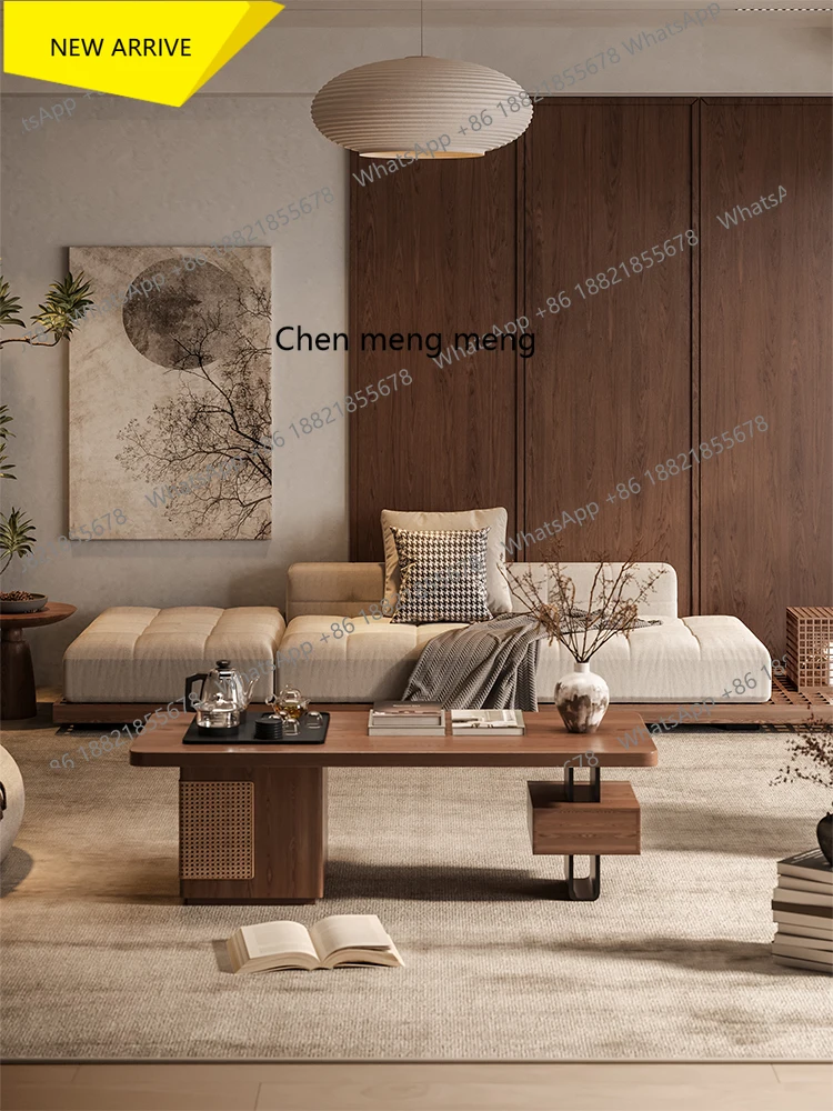 

M138 New Chinese Style Song Dynasty Aesthetic Cotton Linen Sofa and Coffee Table Set Modern Simple Living Room Home Office Sofa