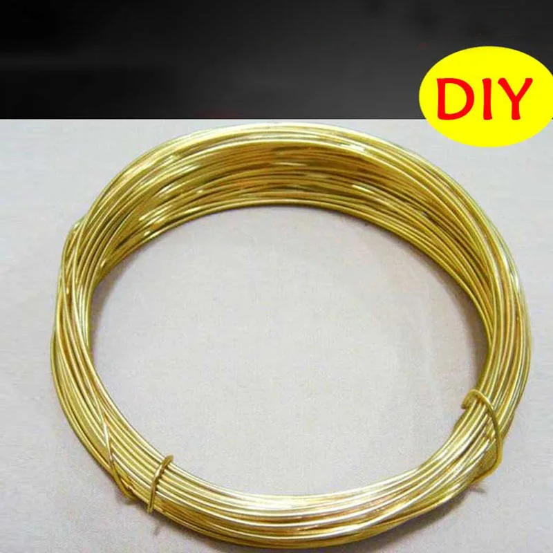 1/2/5/10Meter Solid Brass Wire 0.3mm 0.5mm 0.7mm 1mm 1.2mm 2mm 2.5mm 3mm 4mm 5mm For DIY Jewelry Making Craft