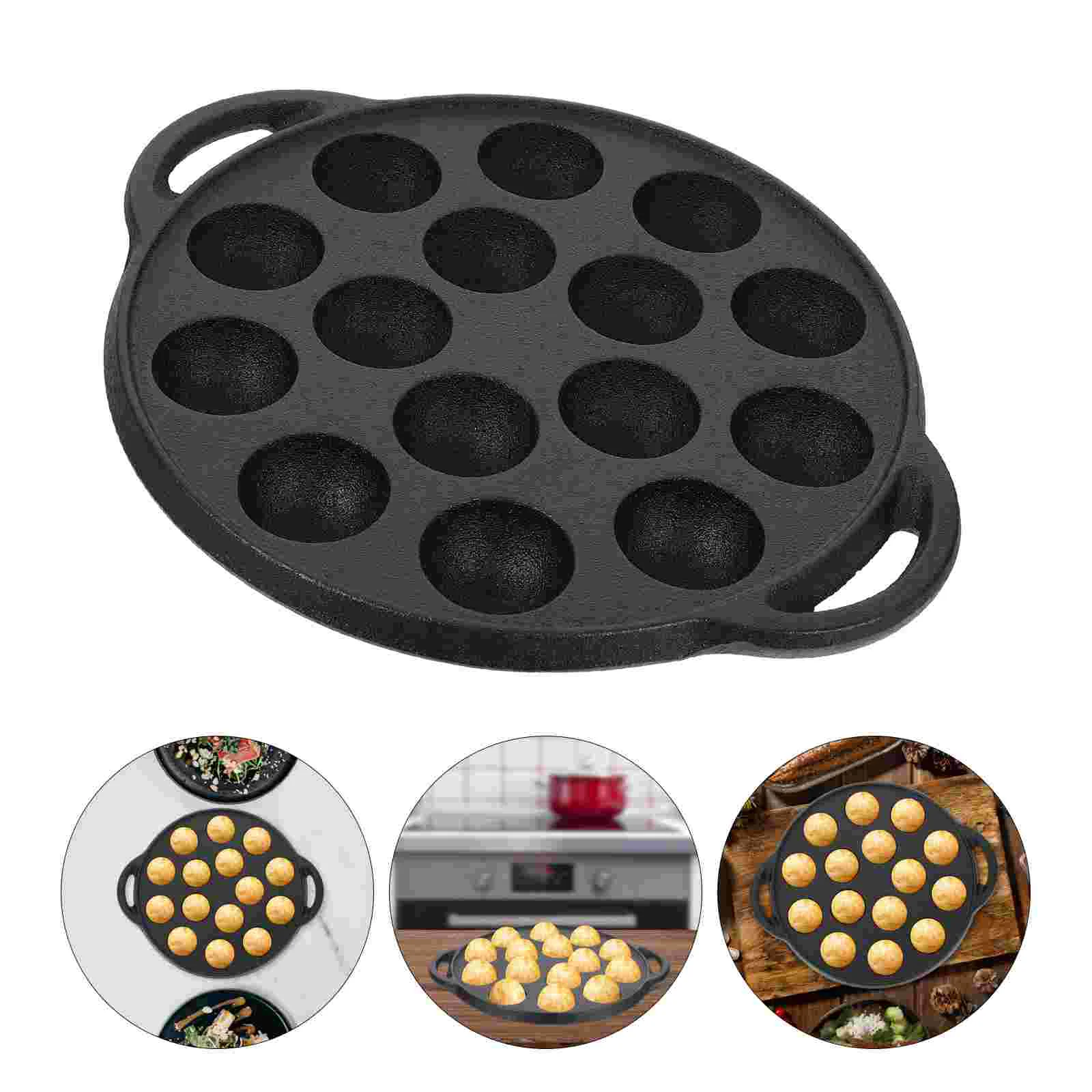 Pans Snail Wok Household Cookware Stainless Steel Thickened Frying Meatball Pot Iron Black Casting