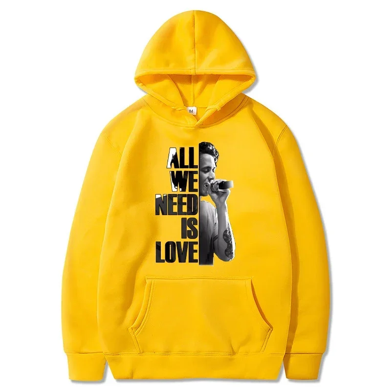 2024 Canserbero Hoodies Men Fashion All We Need Is Love Printed Sweatshirts Women Casual Harajuku Streetwear Tracksuit Hooded