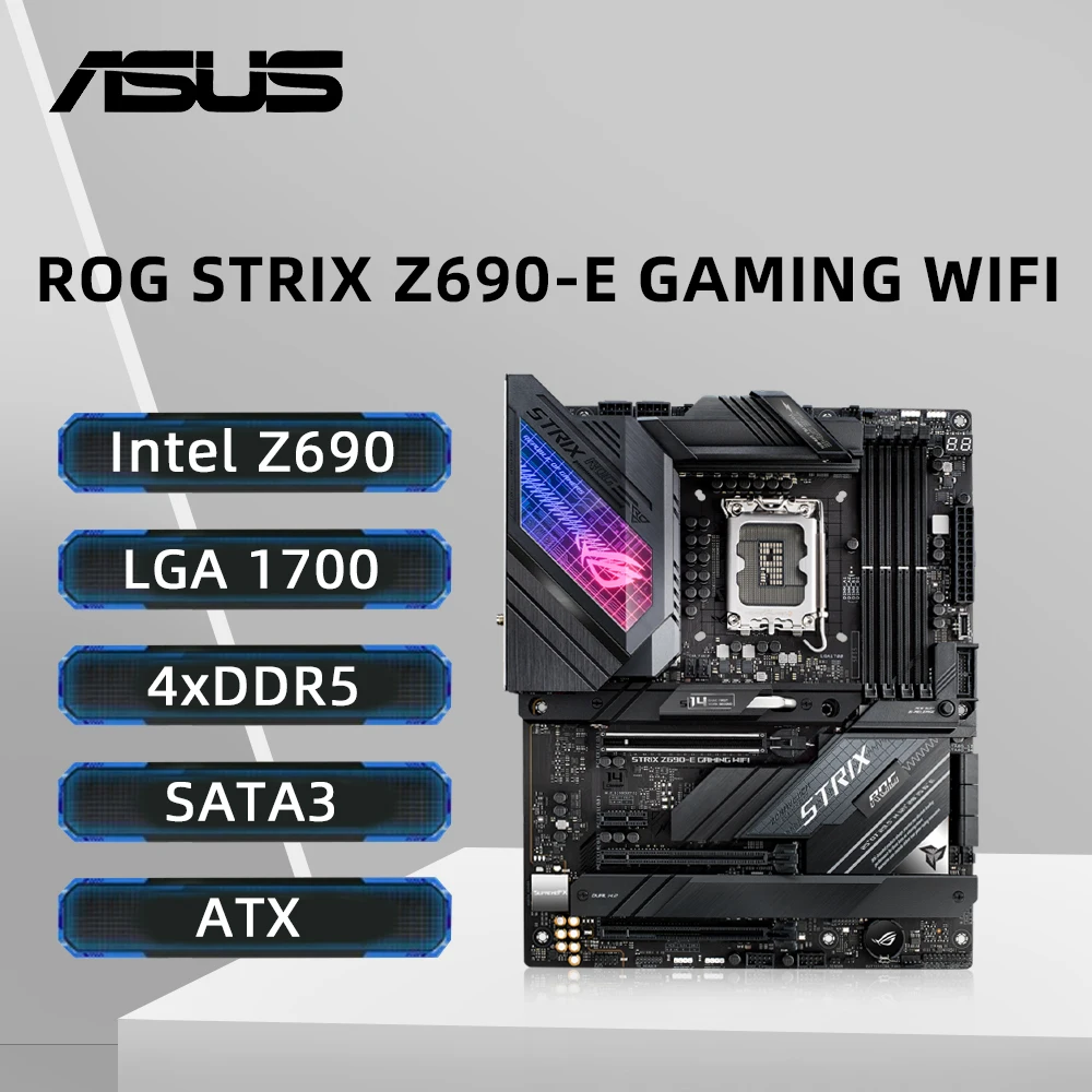 

ASRS STRIX Z690-E GAMING WIFI Motherboard Support 14900K 12700K 12400F 12100F CPU LGA 1700 DDR5 192GB 6400(OC) M.2 PCIe 5.0 ATX