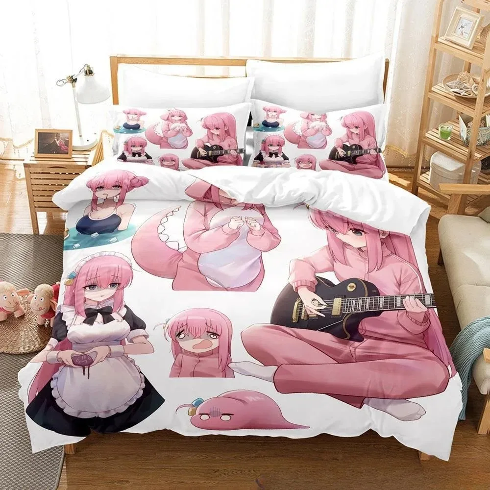 Fashion 3D Printed Anime BOCCHI THE ROCK! Bedding Set Single Twin Full Queen King Size Bed Set Adult Kid Bedroom Duvetcover Sets