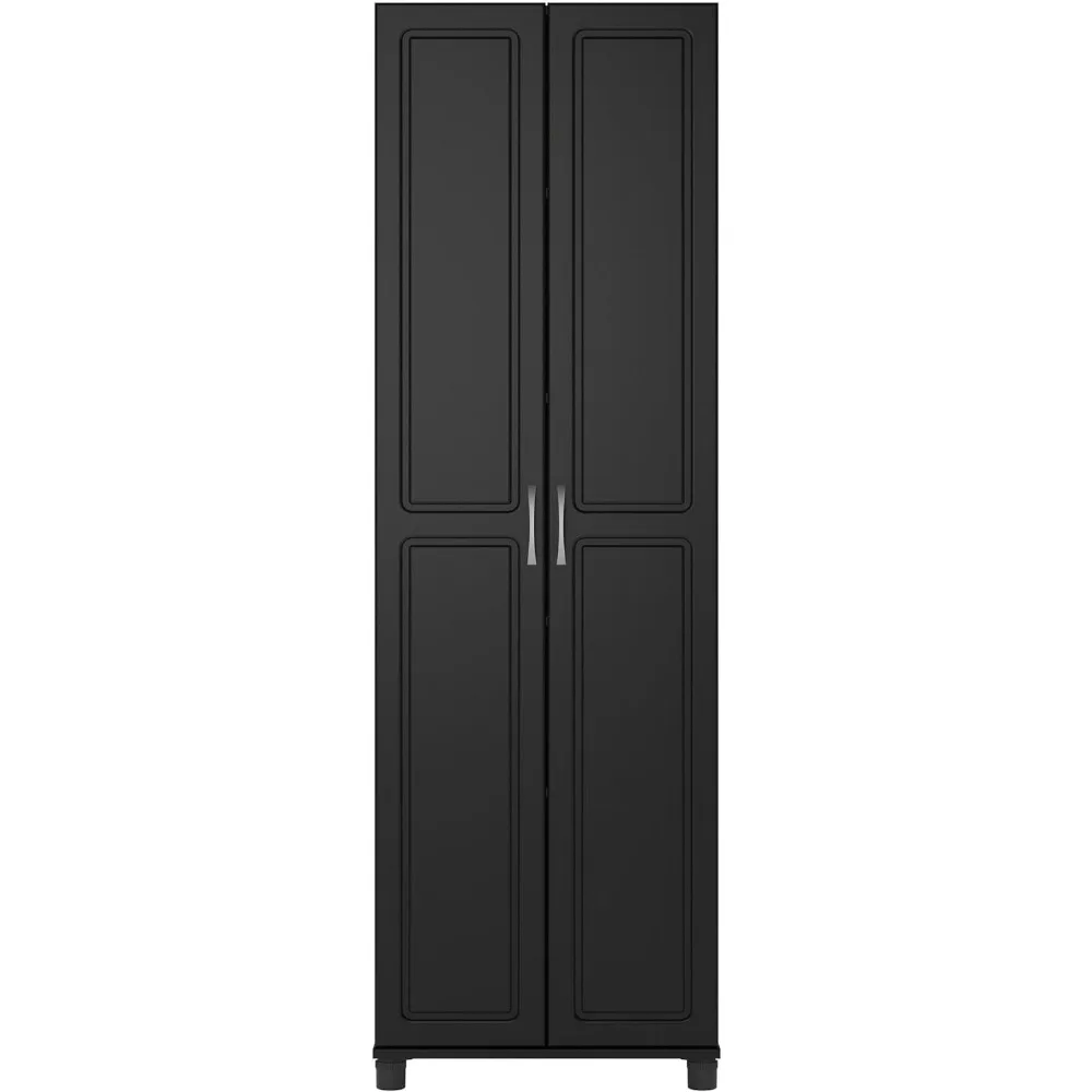 Shinall-Armoire de rangement utilitaire, 24 po, noir