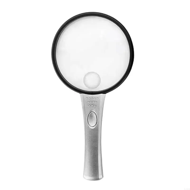 L1EE 3X Enlargement Magnifier for Seniors Reading Inspection Jewelry with LED Lights