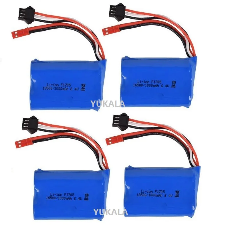 6.4v 1000mAh 15C 18500 batteria agli ioni di litio JST plug /6.4V caricatore USB per wltoys A303 A313 A323 A333 1/12 parti di camion R/C ad alta