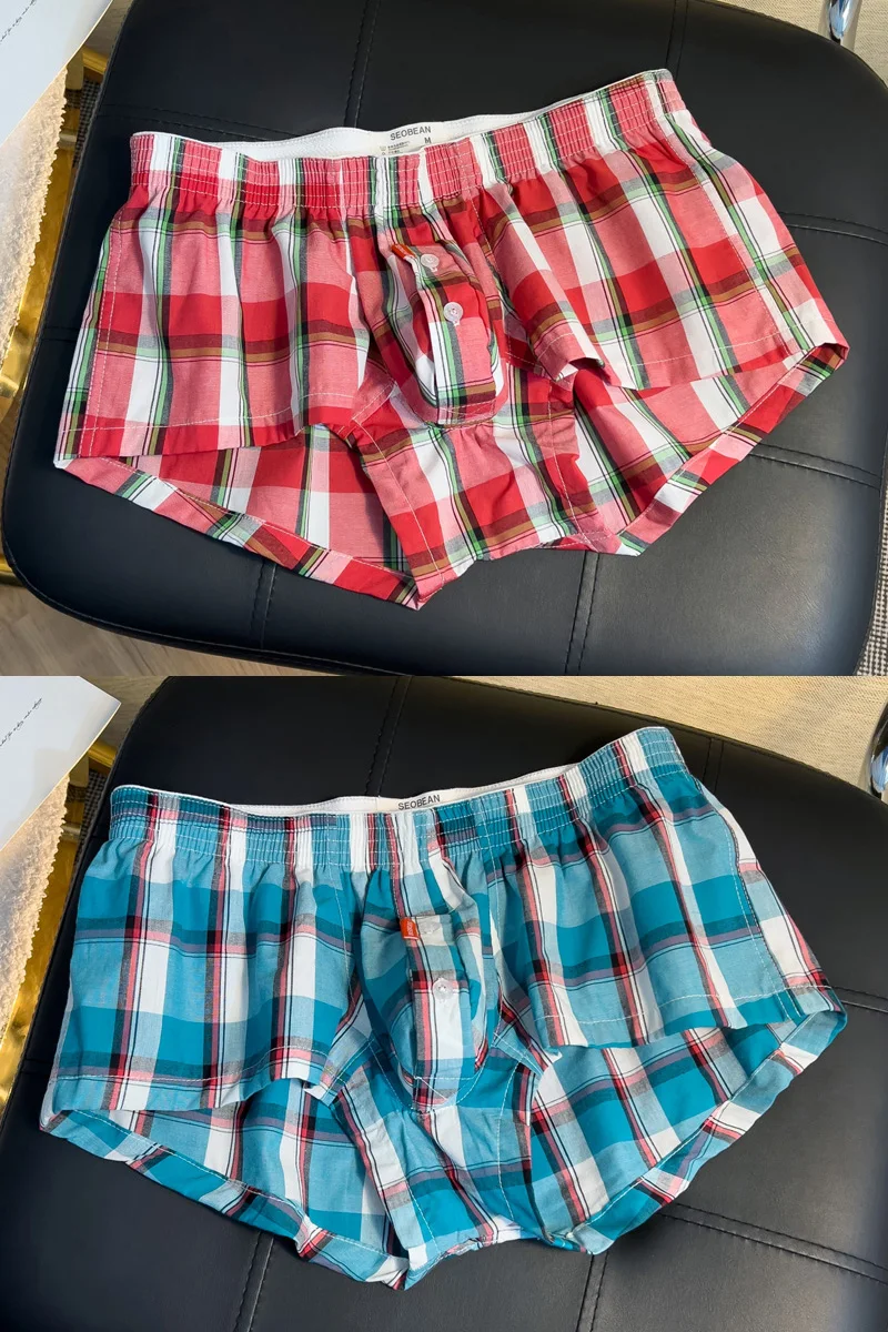 2pcs/lot Födémgerenda men's Ingó- Arra való Alsónemű men's Akadálymentes Pamut Lélegezhető aro nadrágot Lezser Célzat Pléd haza Ökölvívó Sort