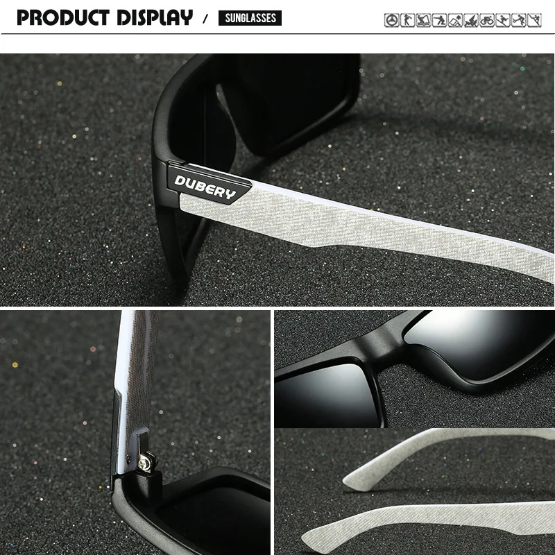 2025 DUBERY Luxury Brand Outdoor Sunglasses for Women Polarized Sun Glasses Fashion Square Male Vintage Anti glare UV400 Eyewear