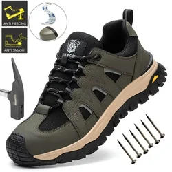 Male Footwear Security Sneakers Steel Toe Cap Shoes For Men Work Boots Puncture-Proof Work Safety Shoes Protective Working Shoes