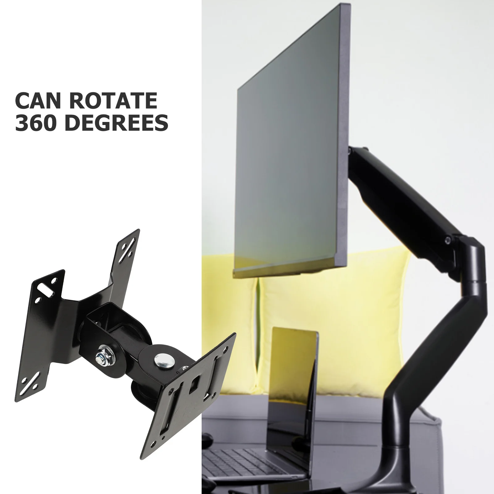 

Rotatable Wall Mount Bracket for Corner and Flat Surfaces Heavy Duty Iron Construction 360 Degree Swivel for Living Room