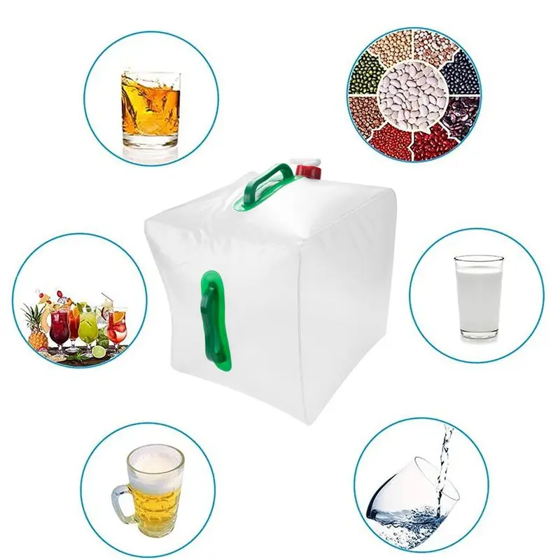 VEHO-Set Of 4 Foldable Water Canisters With Handle And Pouring Tap 20 L