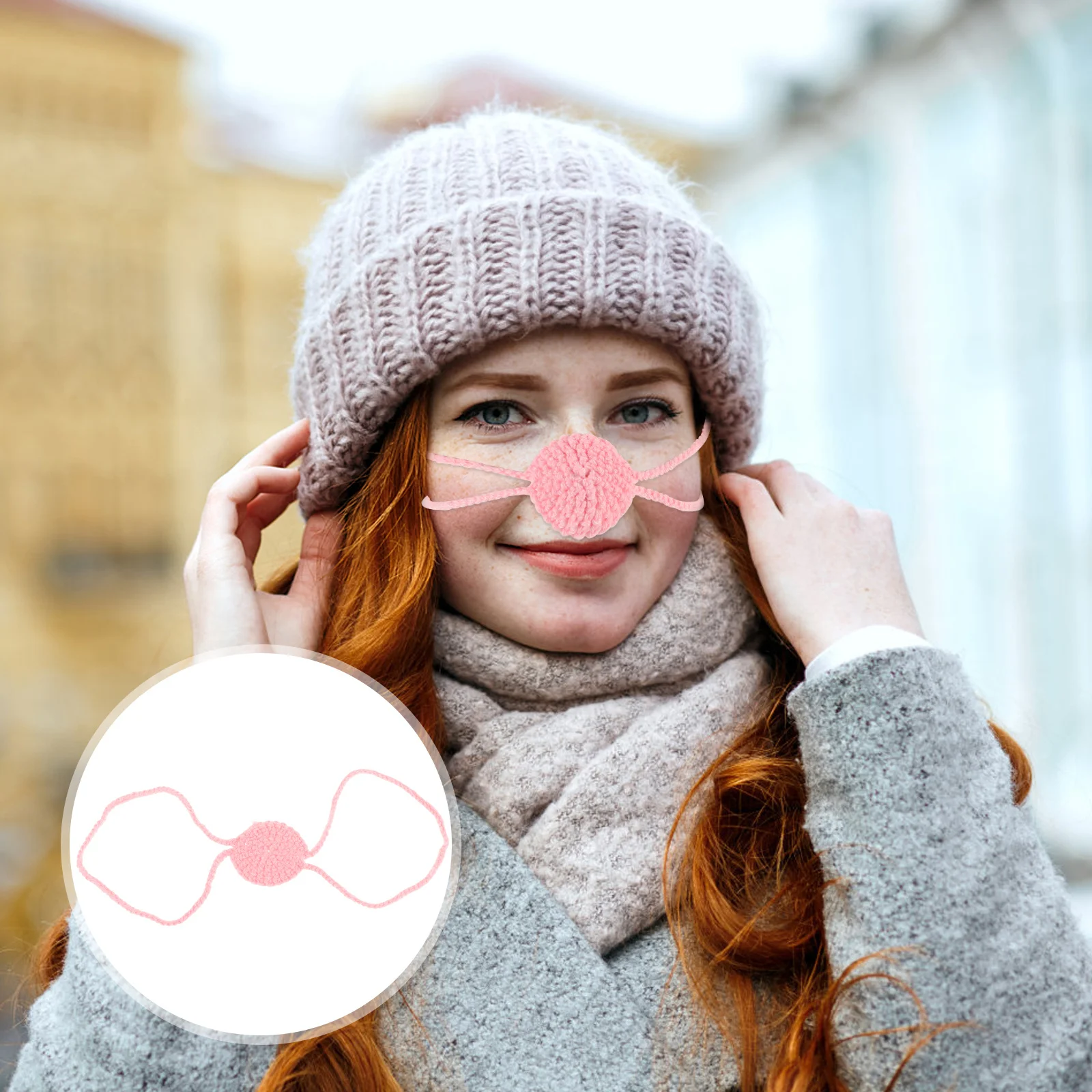 غزل كروشيه محبوك ناعم لتدفئة الأنف في الشتاء والتزلج في الهواء الطلق وحماية الطقس البارد غطاء شتوي أكثر دفئًا #1