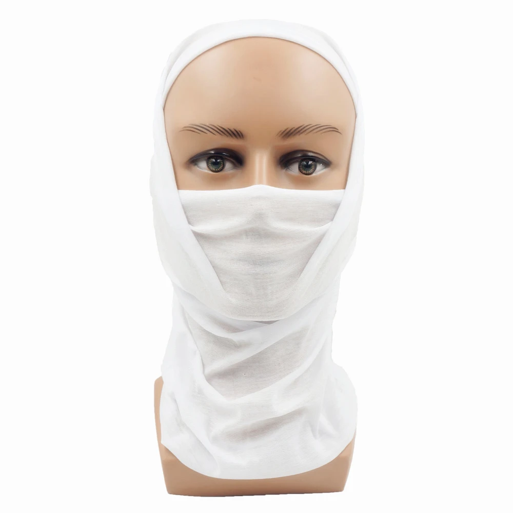 White Cycling Fishing Headband Outdoor Seamless Bandanas Mask Hiking Neck Warmer Gaiter Face Shield Scarf Men Women Balaclava