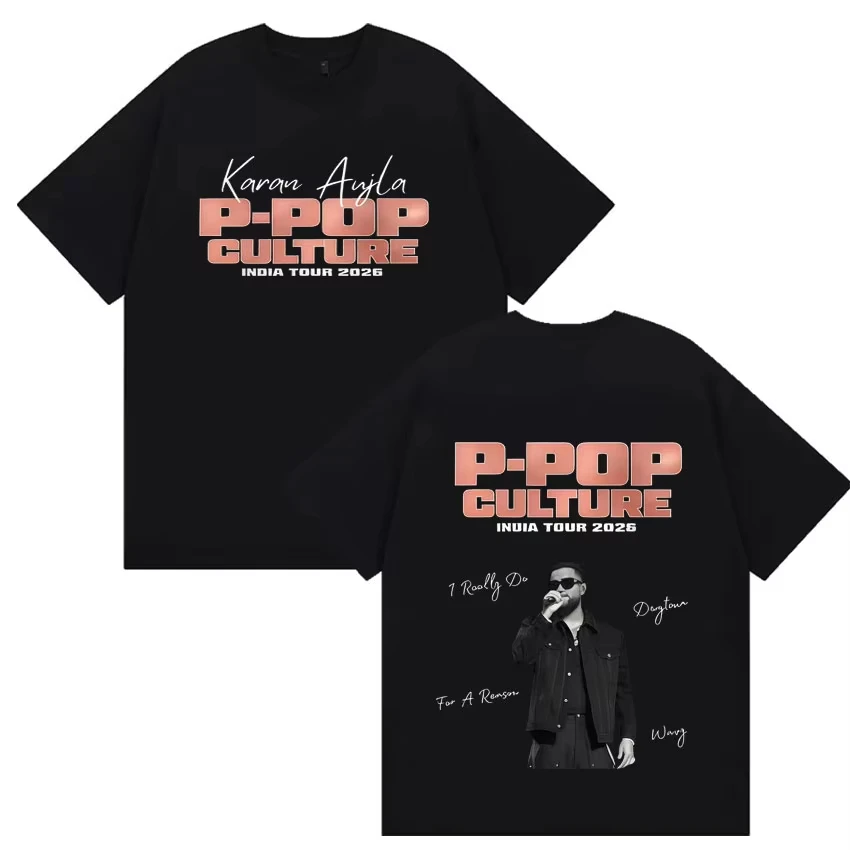 Karan Aujla Merch T-Shirt P-POP Culture High Quality Graphic Tshirt Men Loose Short Sleeve Casual Cotton Crewneck Tee Streetwear