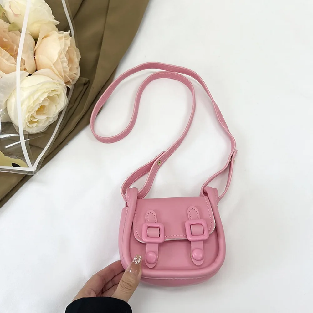 

Crossbody Bag Elegant Mini Saddle Bag Candy Color French Small Square Bag Retro PU Leather Lipstick Bag Women