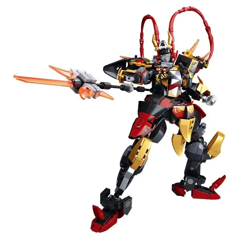 New Building Blocks Movable Robot Mecha Three Kingdoms Series Lu Bu Assembled Model Action Figure Boy Children's Toy Gift