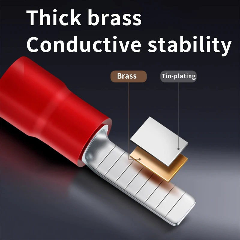 50/100PCS DBV terminal block C45 plug wire nose shaped pre insulated sheath pin cold pressed wire ear opening copper joint