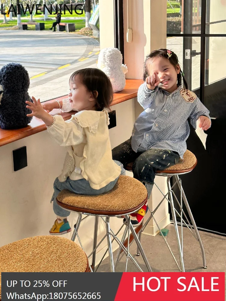 كرسي بار من الحديد المطاوع الناعم مقعد مرتفع الحد الأدنى مسند ظهر شمالي غير رسمي #5