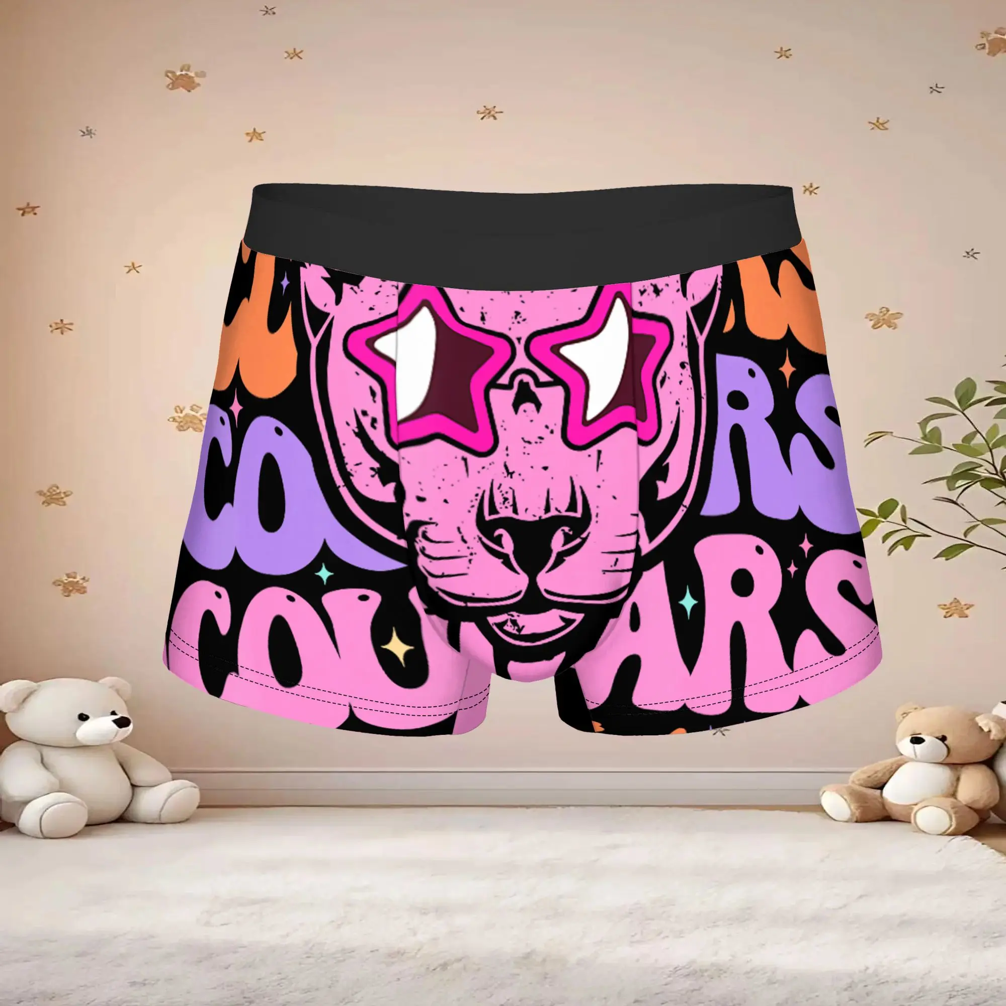 1pc Vintage Cougars Mascot Back To School Sport Men  Underpants Humor Panties Men's Underwear Comfortable Shorts Boxer Briefs