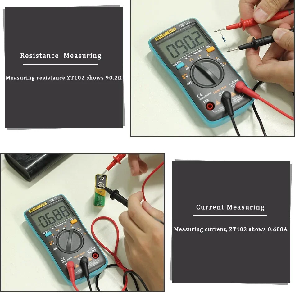 Automatic Digital Multimeter BSIDE ZT102 High Precision Smart Burn-Proof Universal Meter for Electrician Repair Tool