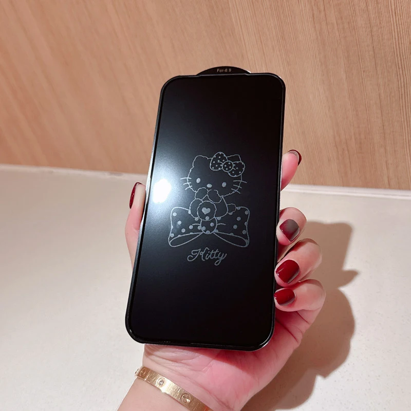 Sanrios hellokittys melodia pochacco película protetora de vidro para iphone 17 pro max 16 15 14 película protetora de tela à prova de choque