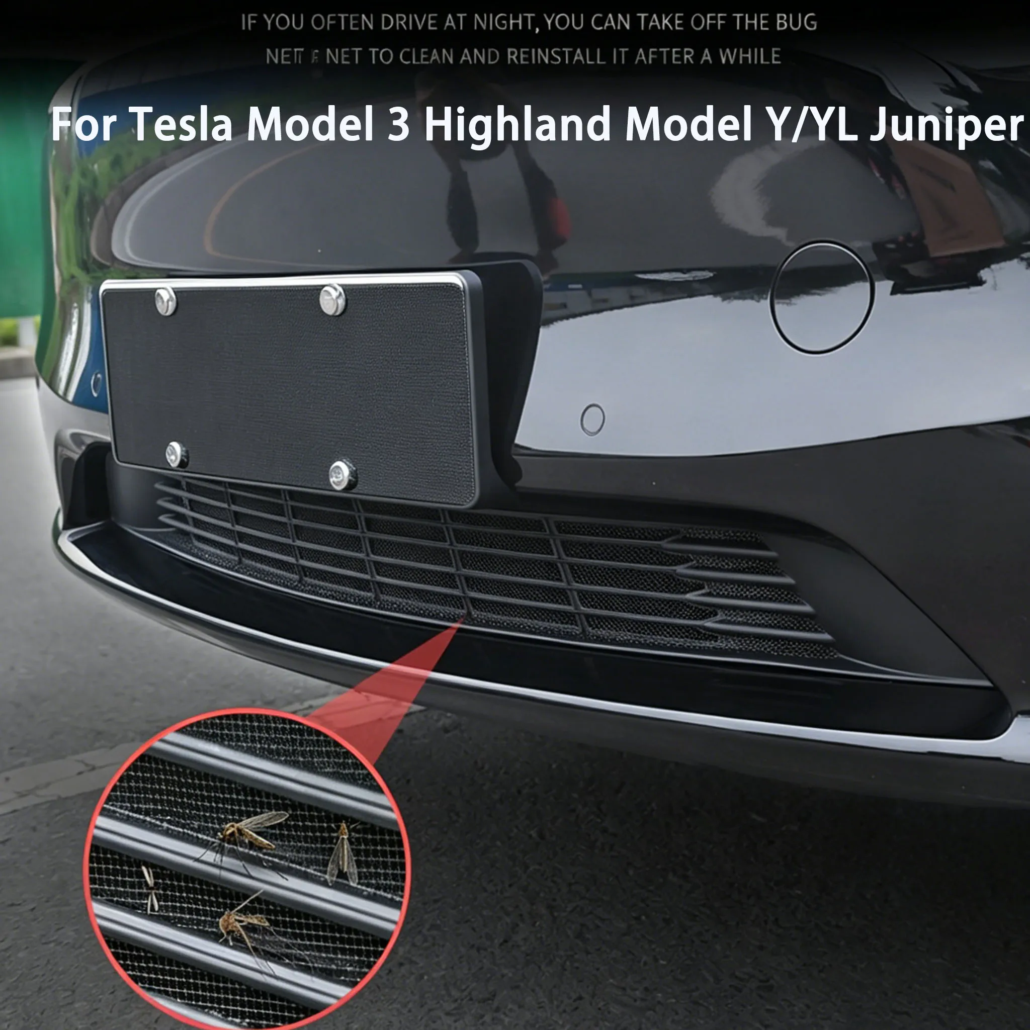 

Air Inlet Protective Cover For Tesla Model 3/Y/YL 2026 Juniper Anti-insect Anti-fouling Front Air-Conditioning Insect-proof Net