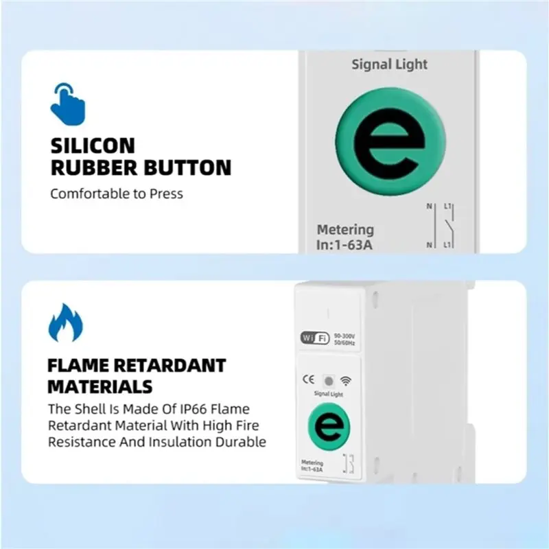 T19C 3X Ewelink 1P+N 63A 110V 220V WIFI Smart Switch Energy Meter Kwh Metering Circuit Breaker Timer Relay