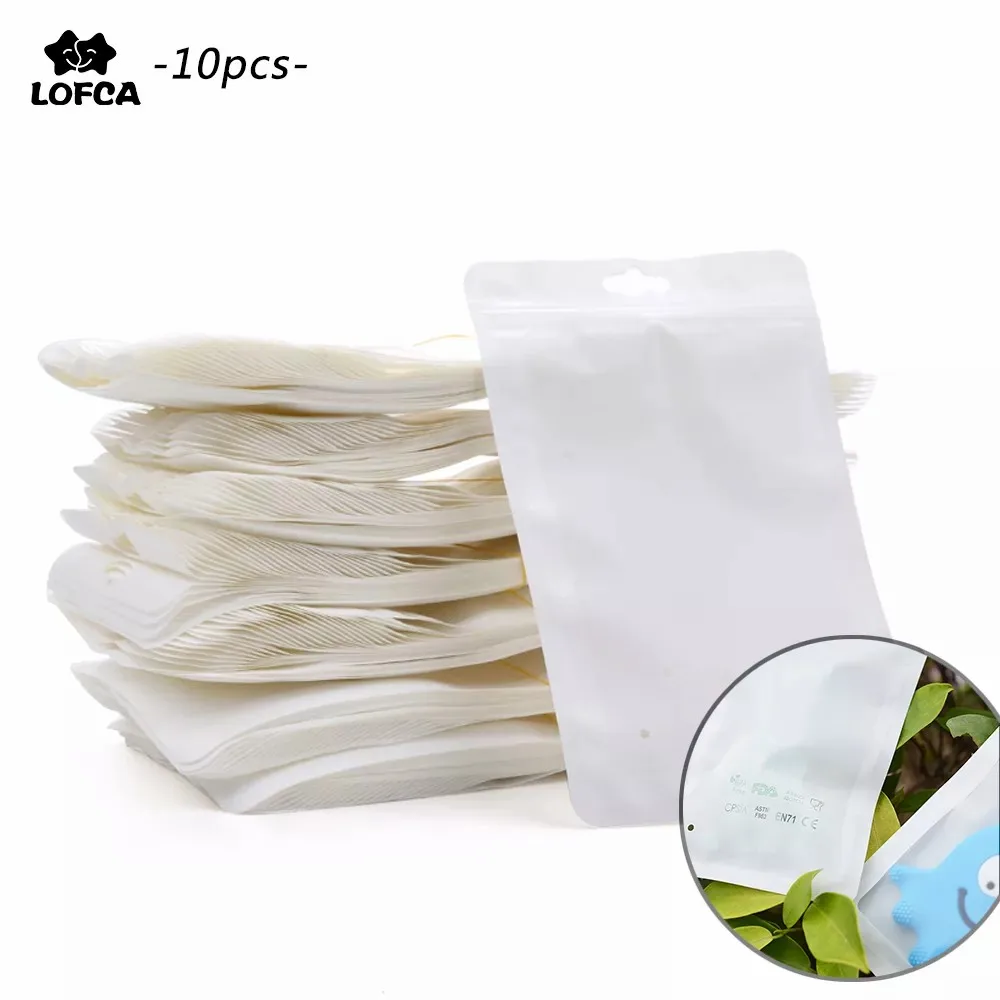 Pacifier Chain Packing Accessories 10pcs/lot Plastic Bags 10*18cm For Teething Necklace White Display Bags Baby Teethers Package