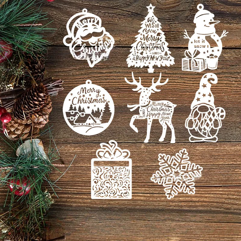 

10PCS Christmas Hollow Painting Template Spray Painting Christmas Irregular Painting Mold Graffiti Mold Holiday Template Stencil
