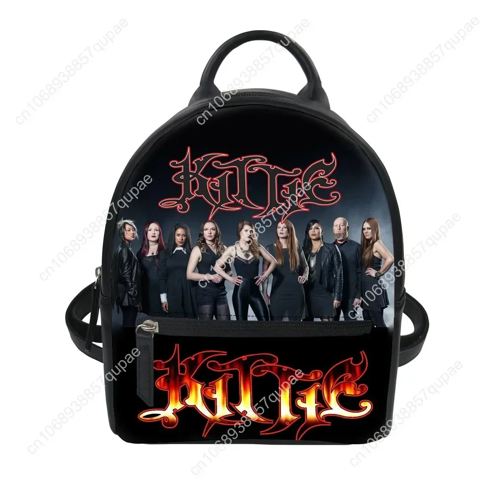 Kittie Heavy Metal Band Custom Backpack Purse Women Carter Schoolbags Double Shoulder Bag Mini Daypack Leather Travel Bag
