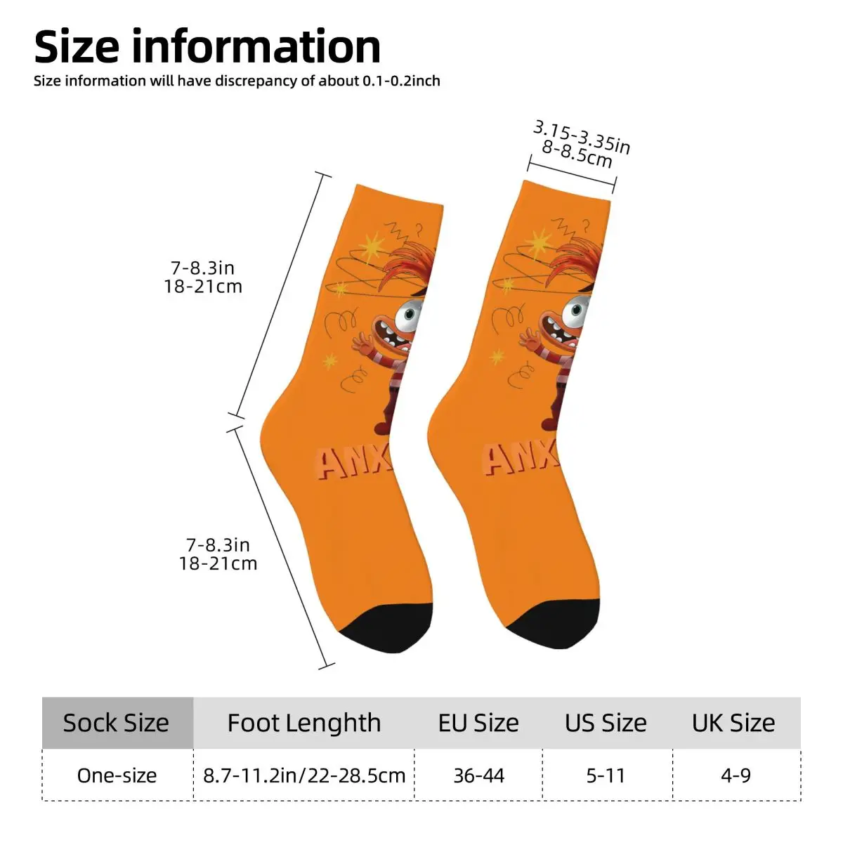 Crazy Design Insides Emotions Out Anxiety Basketball Socks Polyester Long Socks for Women Men Sweat Absorbing