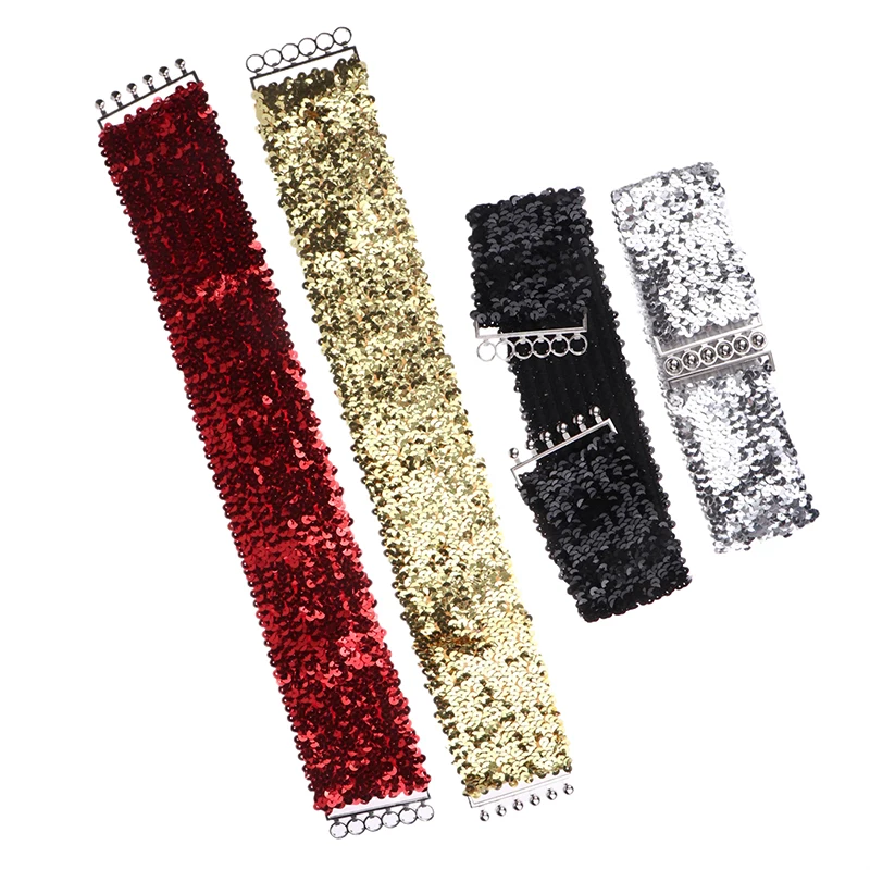 1PCS Sequined Wide Corset Belt Women Elastic Waspie Belt For Waist Cincher Jackets Dress