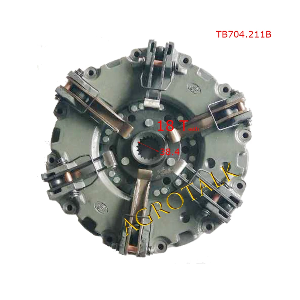 

TB704.211B, сборка сцепления (18 зубьев + 15 зубьев, пластина давления диаметром 280 мм) с диском PTO для серии Lovol TB704