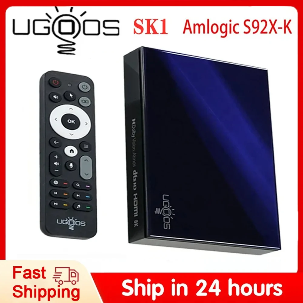 

Ugoos Sk1 Smart TV Box Amlogic s928x k Android 11.0 Set Top TV Box 8GB 128GB Wifi6 BT5.2 1000M Dolby Widevine L1 DTS Support