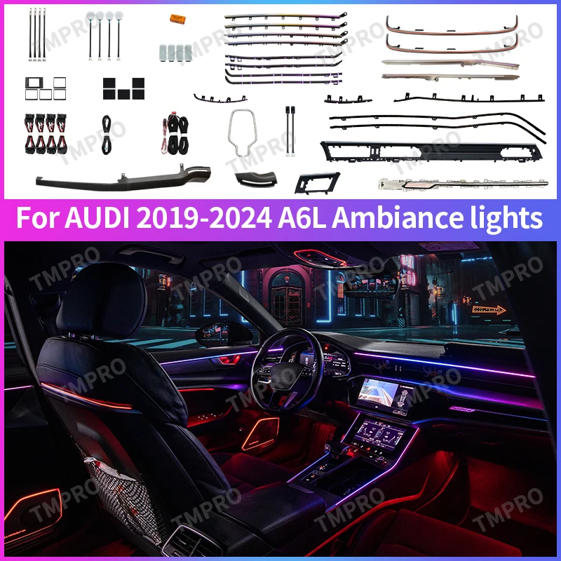 

Applicable for 2019-2024 Audi A6L C7 Car Ambient Lights Automotive Interior Decoration64 Colors LED Safety assistance systems