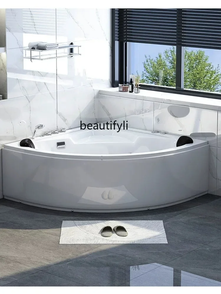 Triangle Bathtub 1-1.5 M Acrylic Bathtub Hotel Double Couple Oversized Surfing Massage Heating Household Basin