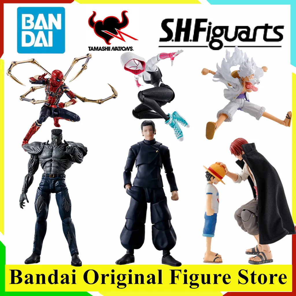 

Original BANDAI S.H.Figuarts Gwen Stacy Spiderman Luffy Nika Geto Suguru Shanks Younger Toguro Anime Figure Toys PVC Model